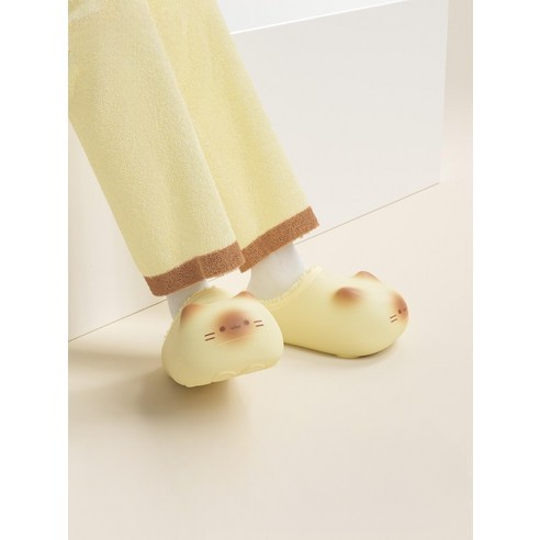 Cute cat paw print cotton slippers