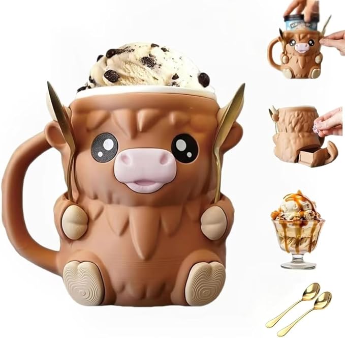 Highland Cow Ice Pint Holder - Cozy Beer Can Cup