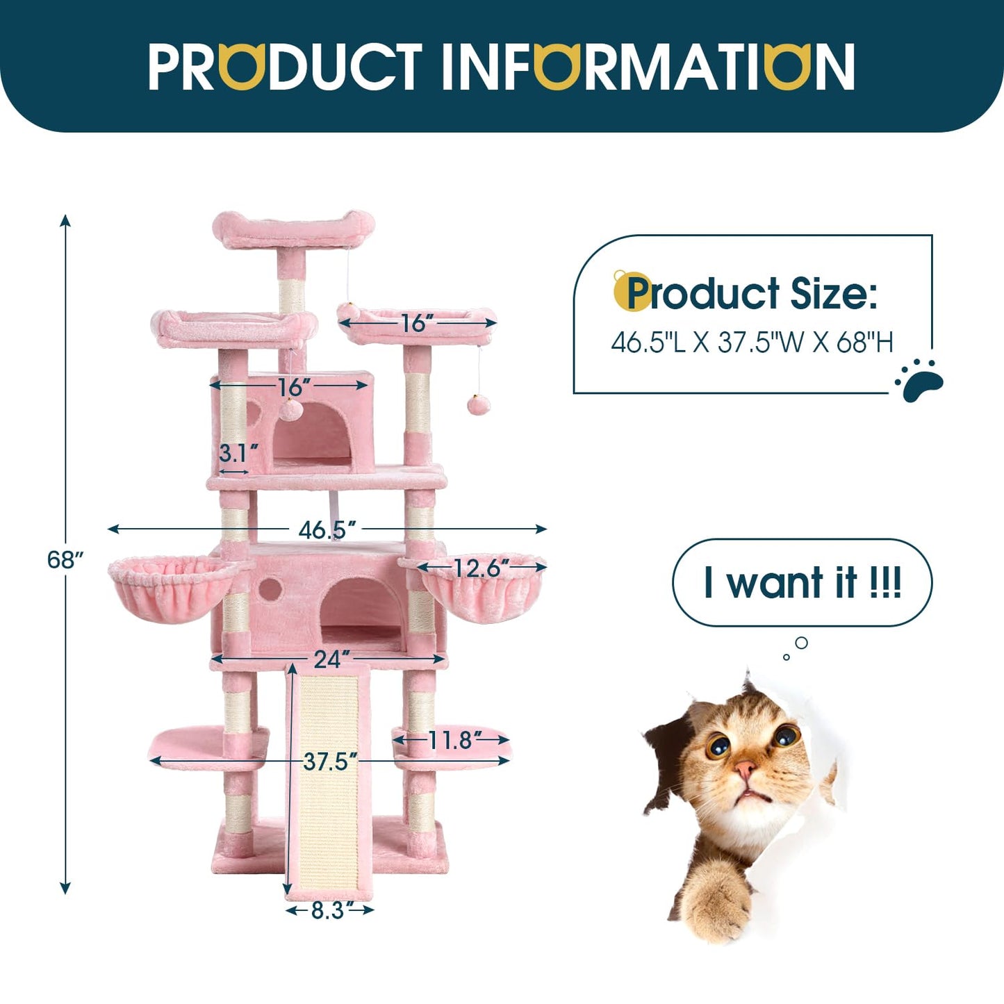 Multi-Level Large Cat Tree Tower