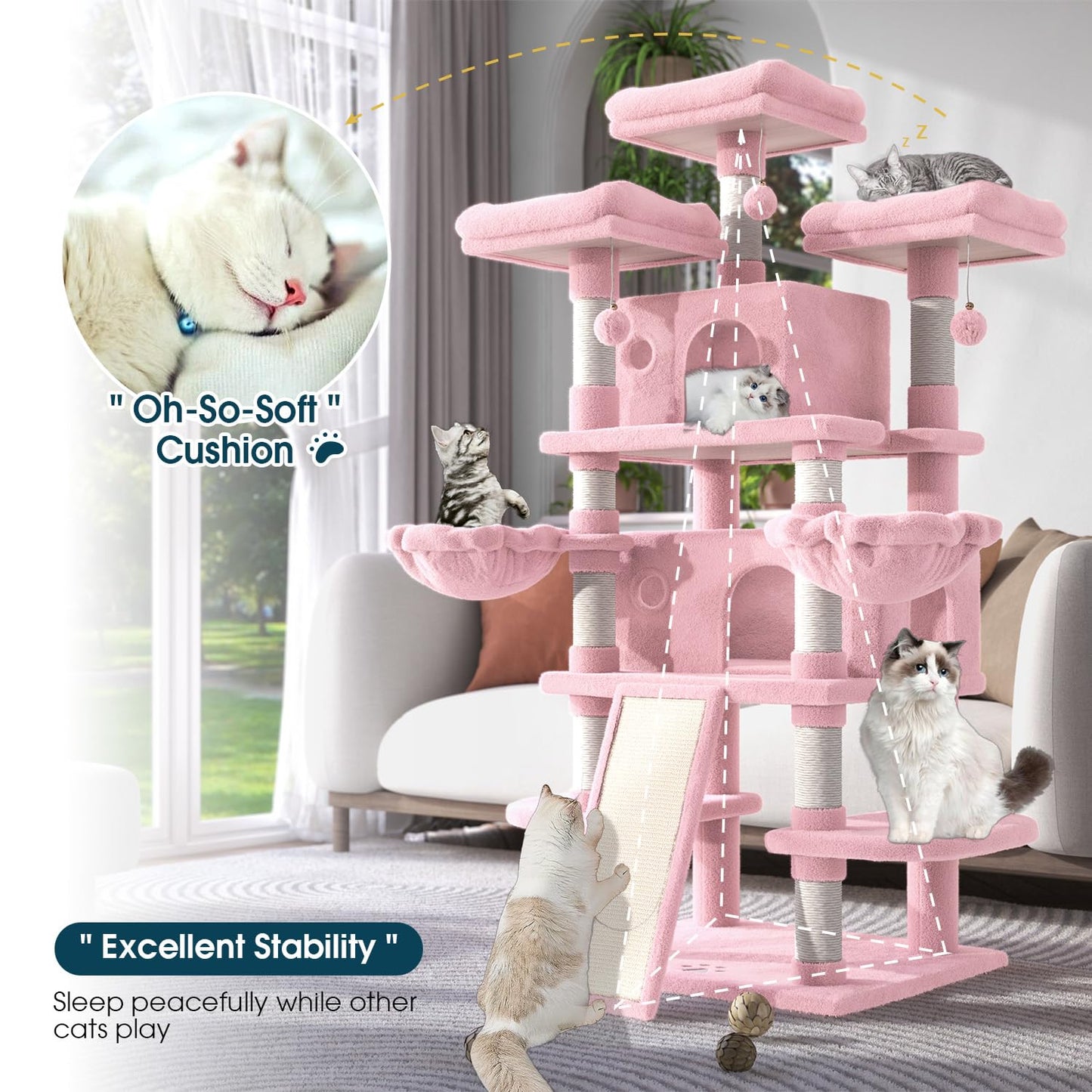 Multi-Level Large Cat Tree Tower