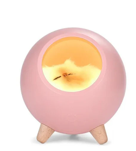 napping cat lamp