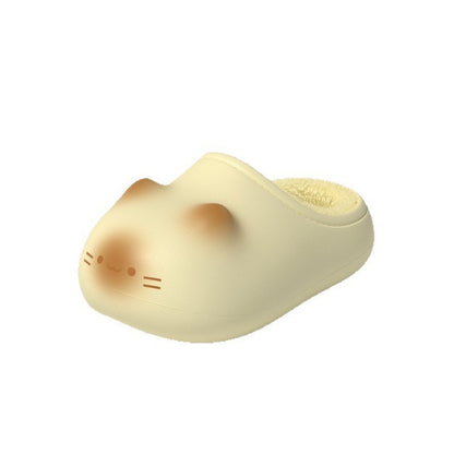 Cute cat paw print cotton slippers