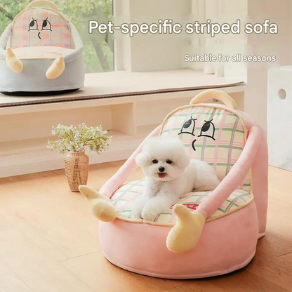 Pet-Specific Striped Bed