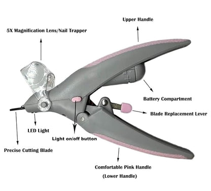 Safe Pet Nail Cutter with Light & Magnifier