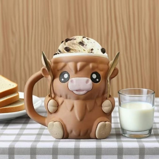 Highland Cow Ice Pint Holder - Cozy Beer Can Cup
