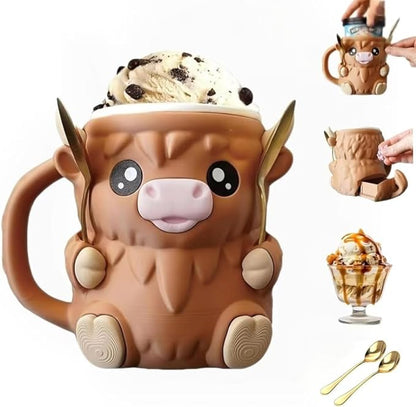 Highland Cow Ice Pint Holder - Cozy Beer Can Cup