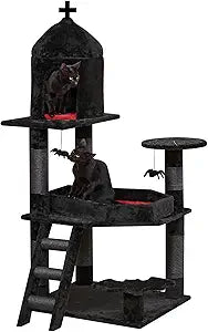 Gothic Cat Tree with Coffin Bed