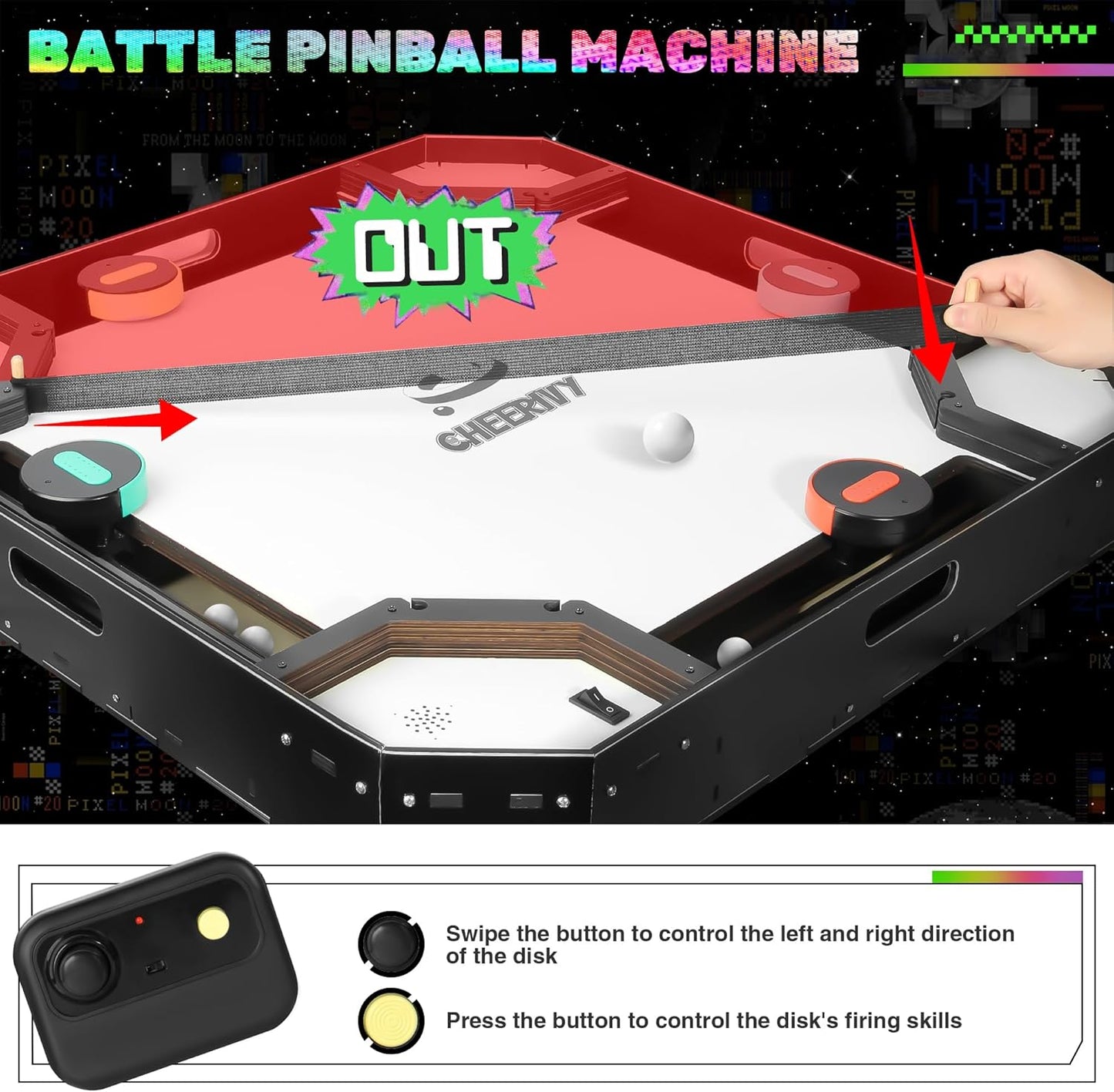 Cheerivy Hyperlaps.10 – 4-Player Arcade Table Game with Scoring System for Home & Family Fun