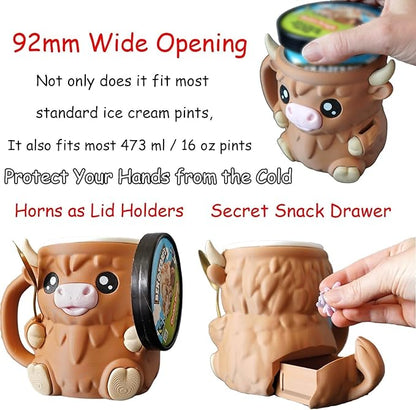 Highland Cow Ice Pint Holder - Cozy Beer Can Cup