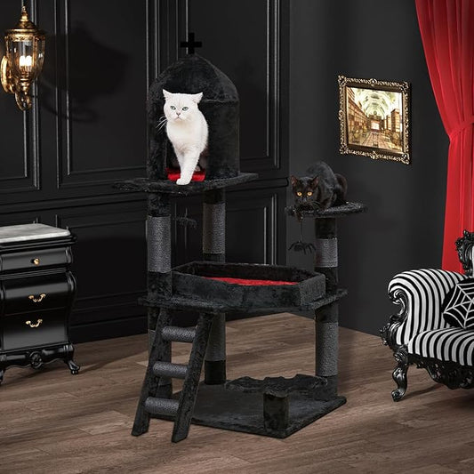 Gothic Cat Tree with Coffin Bed
