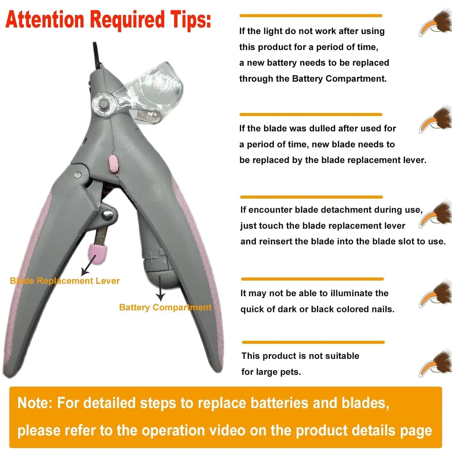 Safe Pet Nail Cutter with Light & Magnifier