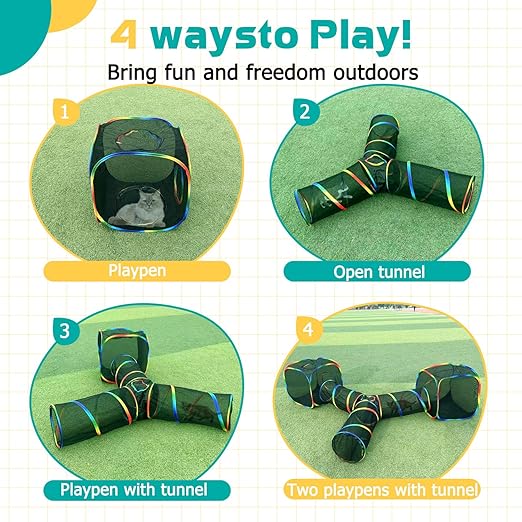 Portable Cat Play Tent and Tunnel Set