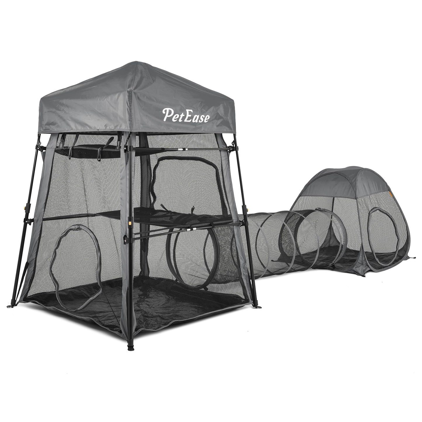 Cat Enclosures, 3-in-1 Cat Tower Tent with Tunnel/Pop Up Cube,Climbing Cage Outdoor Catio Portable Playpen Play Tents for Cats Kitten and Small Animals