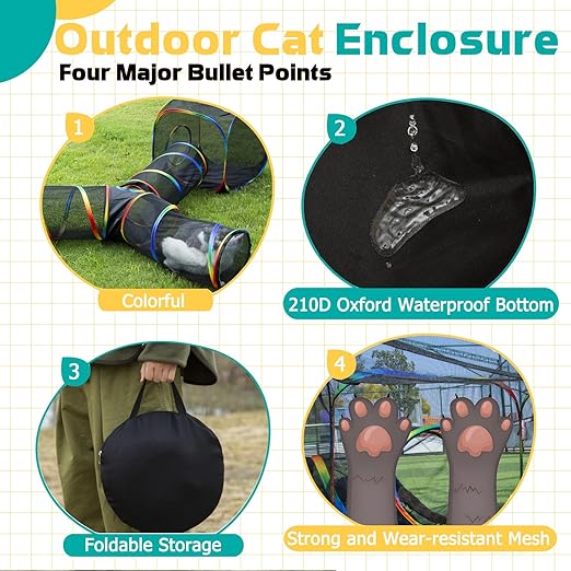 Portable Cat Play Tent and Tunnel Set