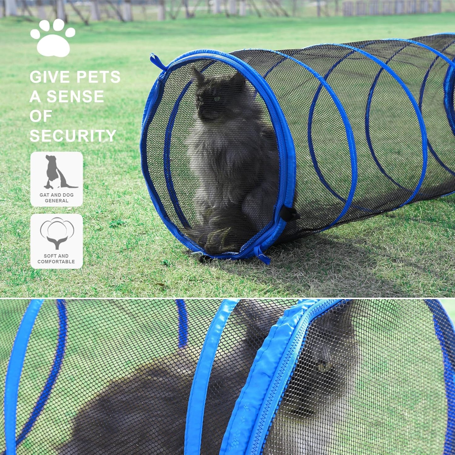 Cat Enclosures, 3-in-1 Cat Tower Tent with Tunnel/Pop Up Cube,Climbing Cage Outdoor Catio Portable Playpen Play Tents for Cats Kitten and Small Animals