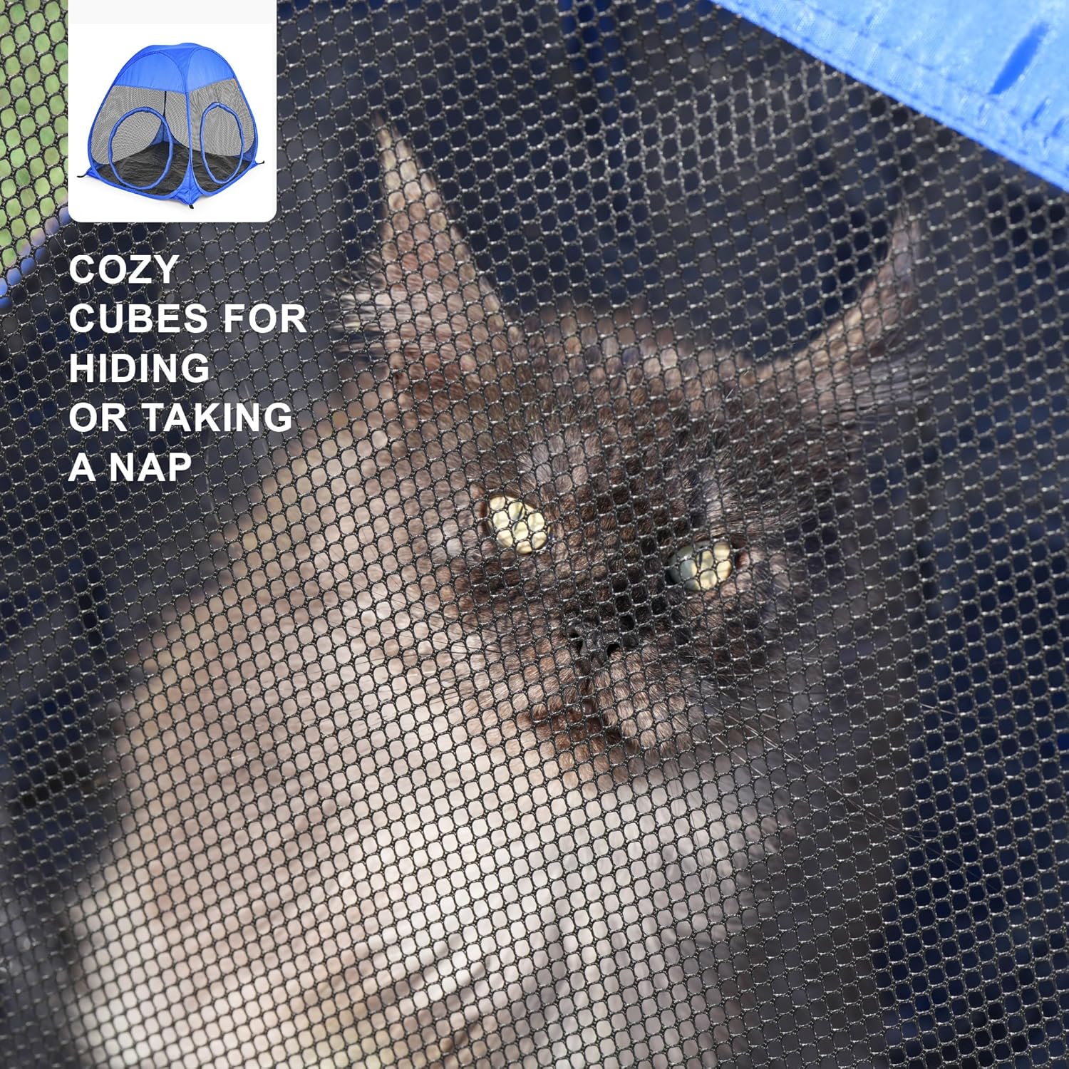 Cat Enclosures, 3-in-1 Cat Tower Tent with Tunnel/Pop Up Cube,Climbing Cage Outdoor Catio Portable Playpen Play Tents for Cats Kitten and Small Animals