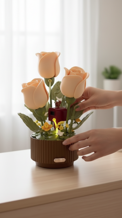 Beautiful Decorative Flower Pot with Shiny Artificial Flowers