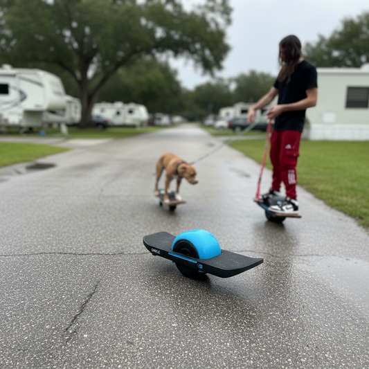 Dog Over Wheel Skateboard