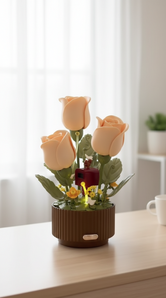 Beautiful Decorative Flower Pot with Shiny Artificial Flowers