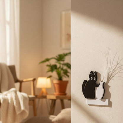 Kitten Pushing Vase – Magnetic Desk Decor