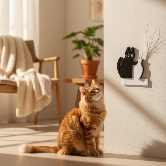 Kitten Pushing Vase – Magnetic Desk Decor