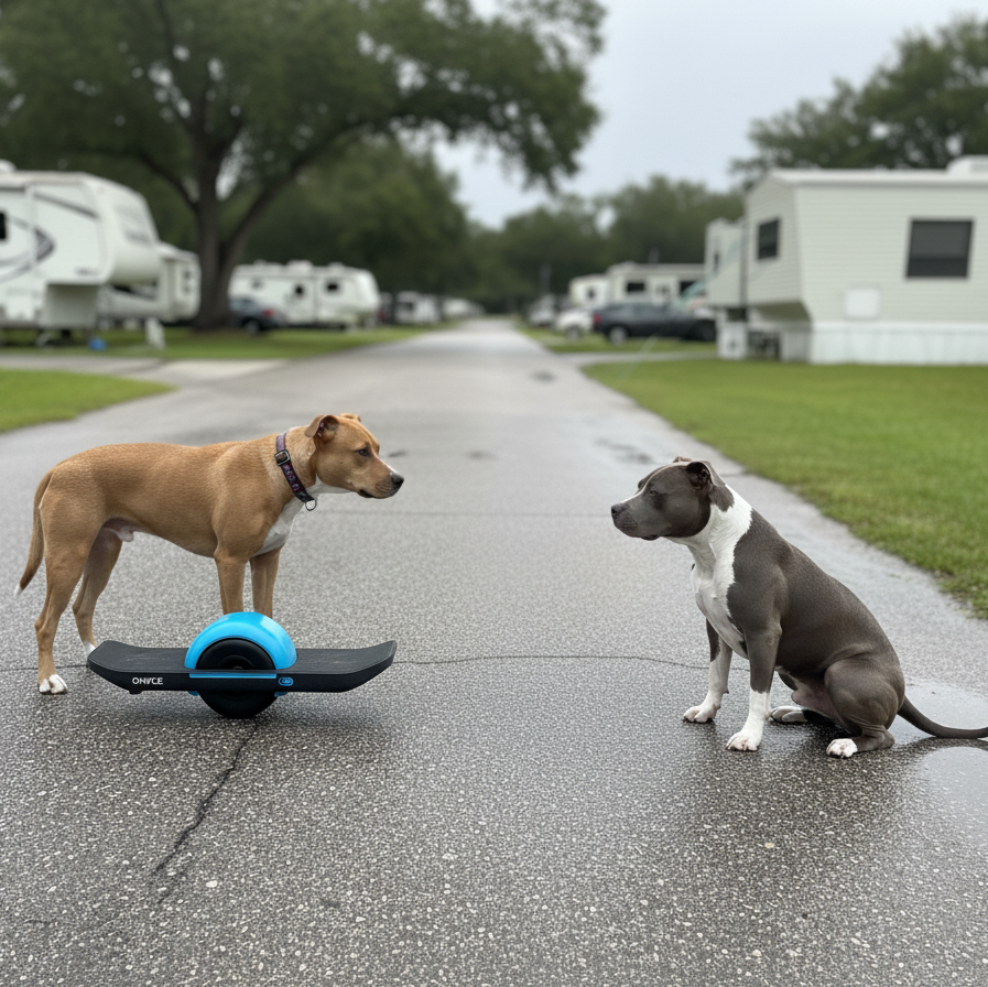 Dog Over Wheel Skateboard