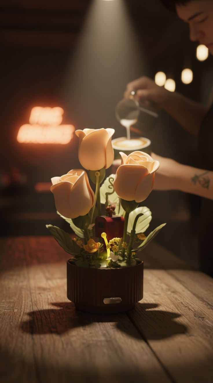 Beautiful Decorative Flower Pot with Shiny Artificial Flowers