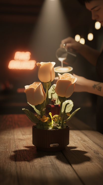 Beautiful Decorative Flower Pot with Shiny Artificial Flowers