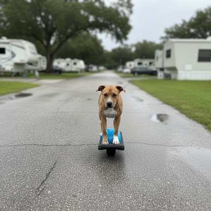 Dog Over Wheel Skateboard