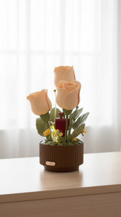 Beautiful Decorative Flower Pot with Shiny Artificial Flowers