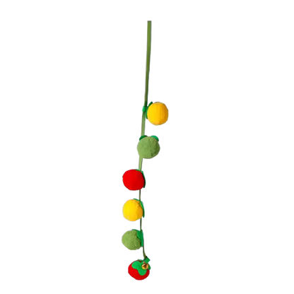 Cat toy cherry tomato and persimmon skewers tease