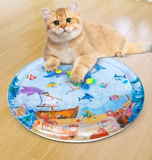 Water Filled Cat Bed with Sea Creatures
