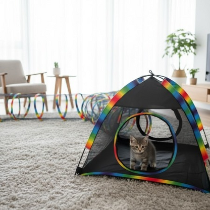 Portable Cat Play Tent and Tunnel Set